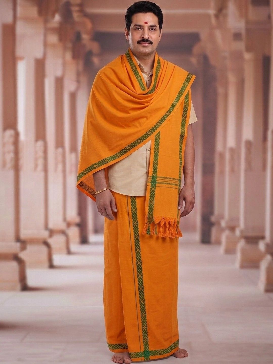 Hornbill Enterprises Men Embroidered Cotton Dhoti Dhotis-picture-21