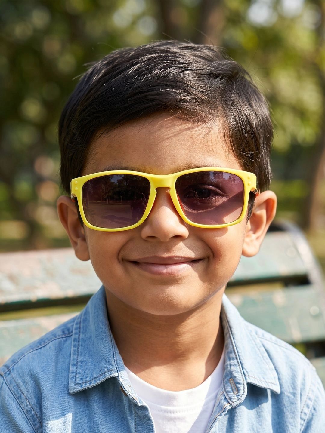 DukieKooky Unisex Kids Purple Lens & Yellow Other Sunglasses with-picture-17