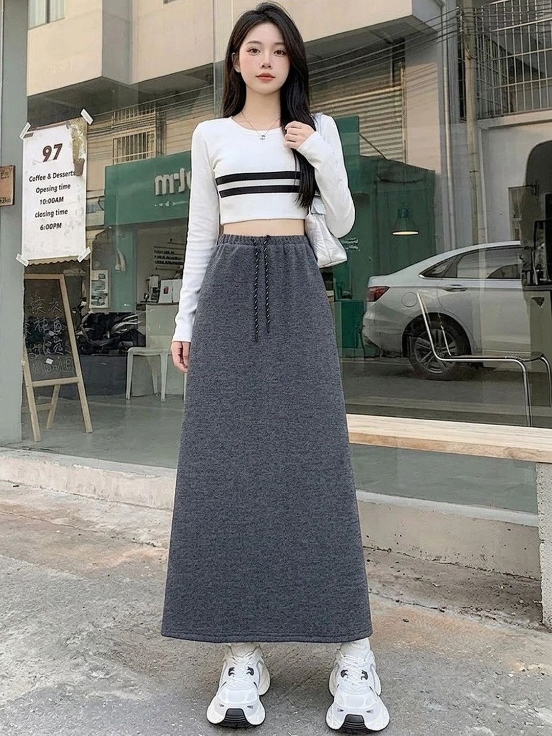 Suo Women Maxi A-Line Skirt-picture-44