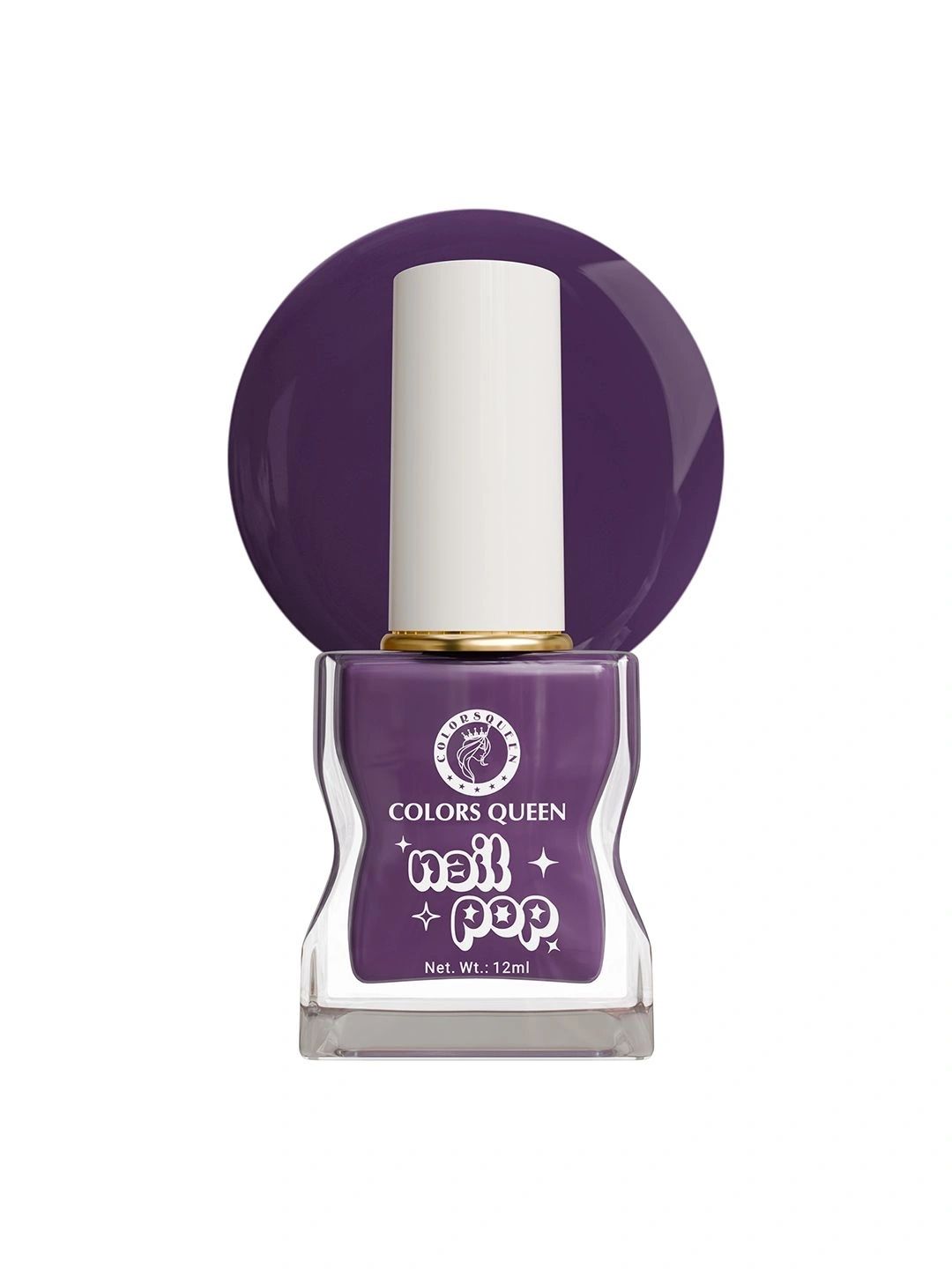 Colors Queen Nail Pop Glossy Gel Finish & Quick Drying Nail Polish - 12 ml - Purple Affair-picture-26