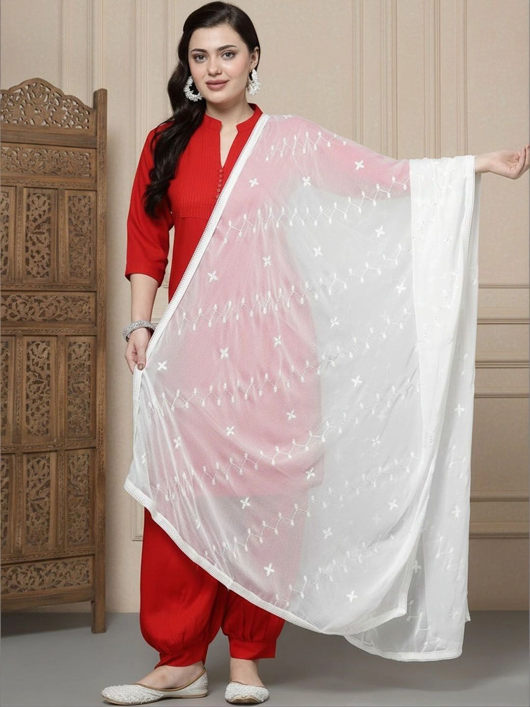 KALINI Ethnic Motifs Embroidered Dupatta with Sequinned-picture-37
