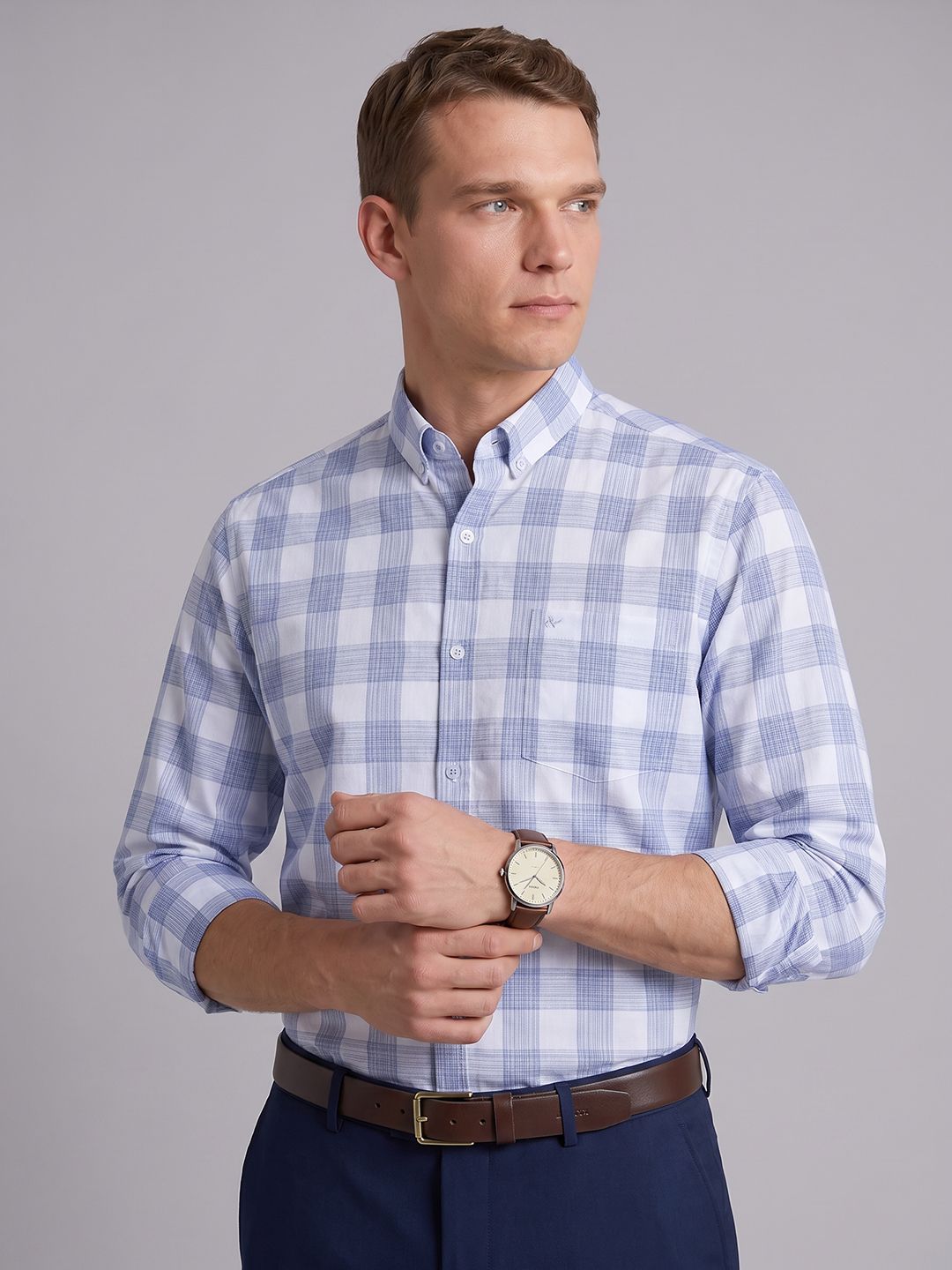 Arrow Slim Fit Checked Formal Shirt-picture-15