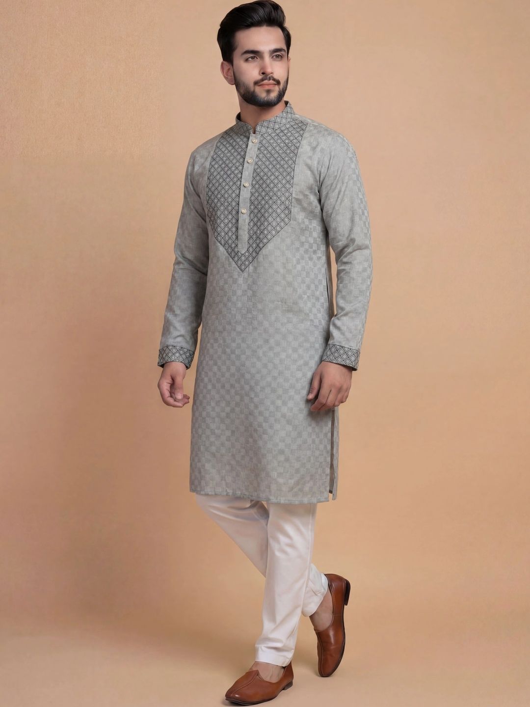 Tibra Collection Men Regular Thread Work Kurta with Pyjamas-picture-51
