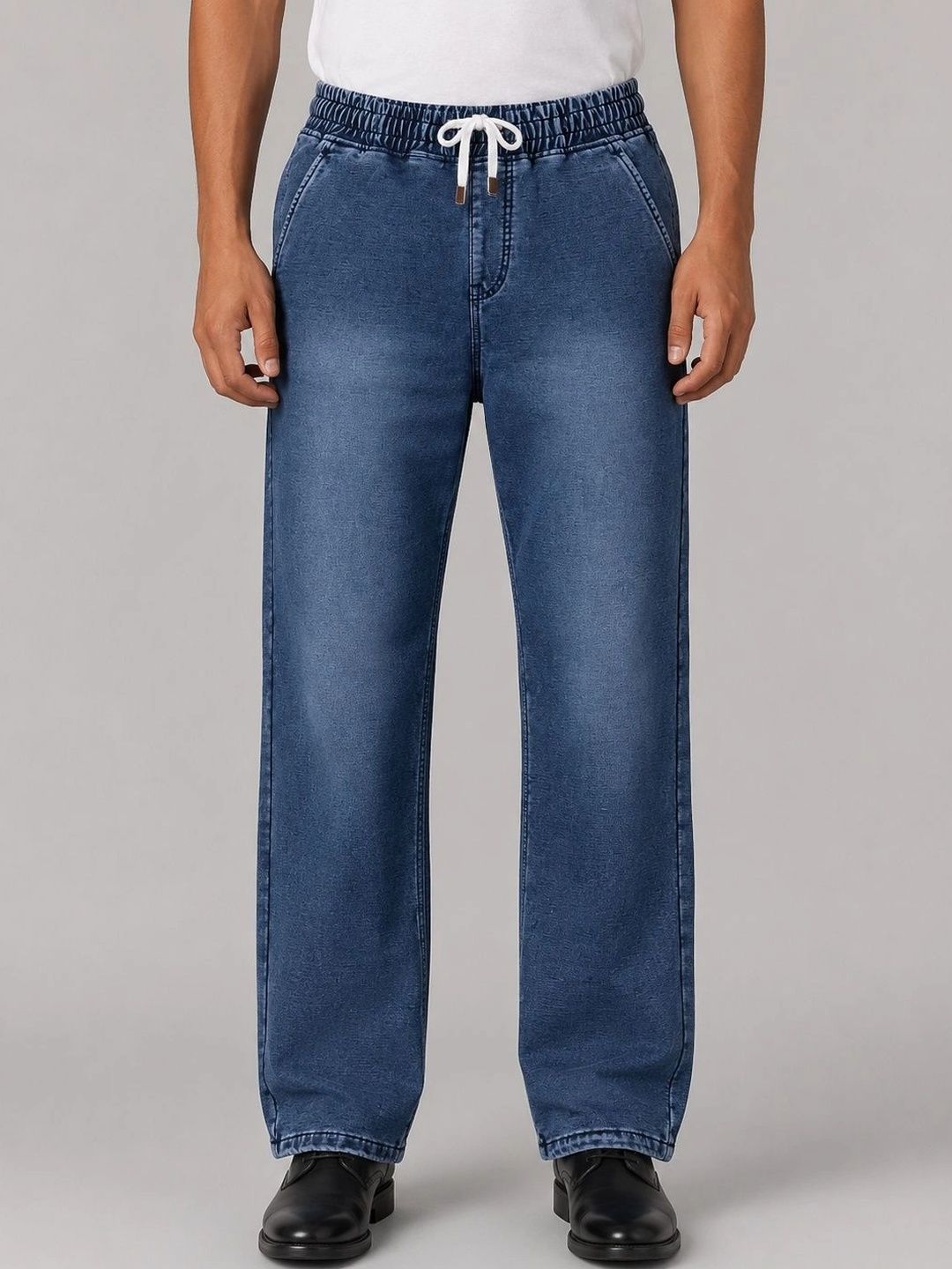 NOWI Men Straight Fit Mid-Rise Light Fade Jeans-picture-40