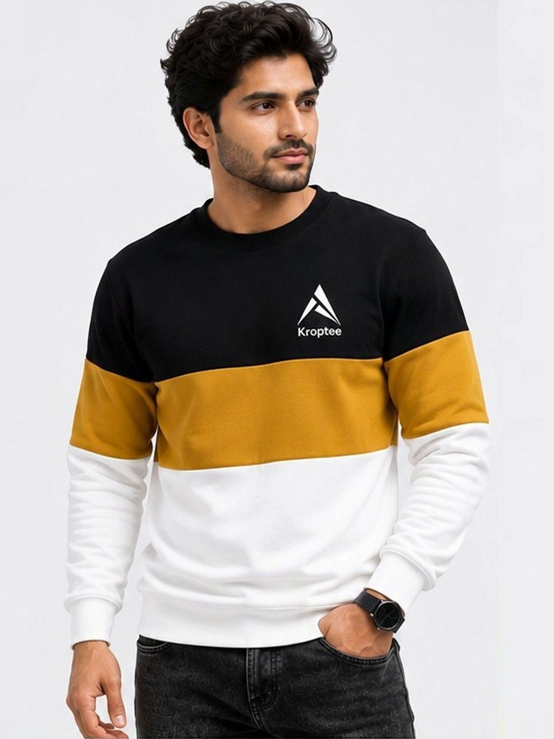 Kroptee Men Colourblocked T-shirt-picture-44