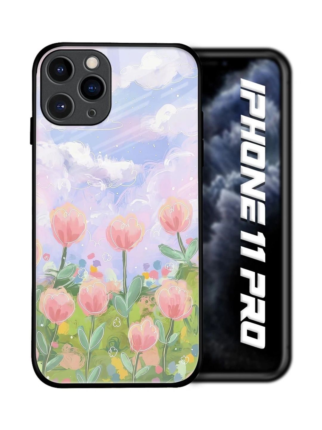 QRIOH Floral Printed iPhone 11 Pro Back Case Mobile Accessories-picture-12