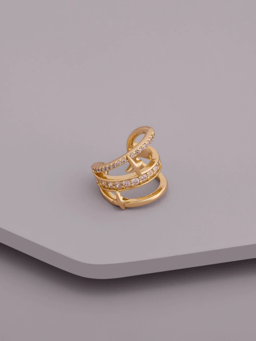 Kushal's Fashion Jewellery Star Shaped Ear Cuff Earrings-picture-51
