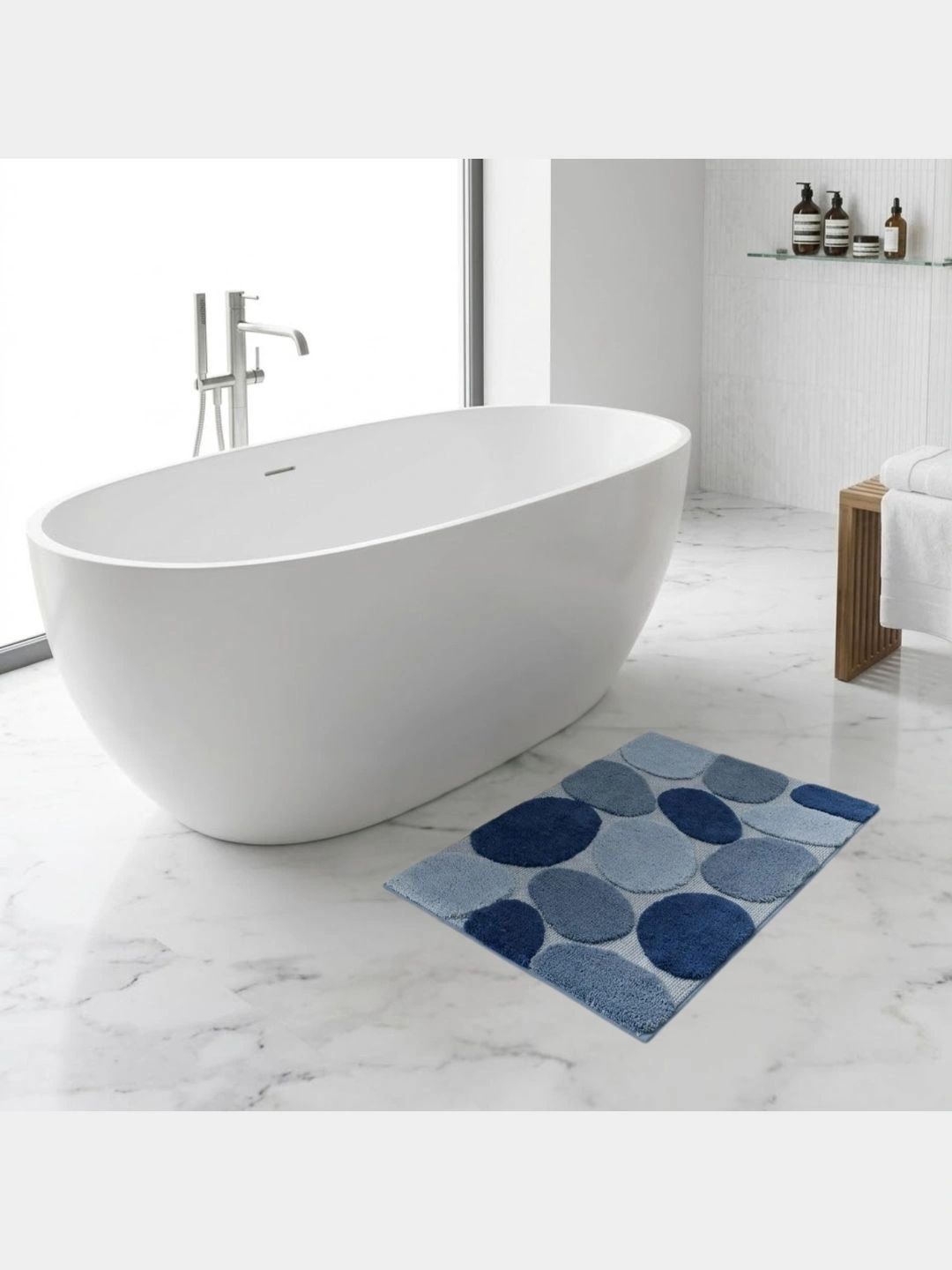 Pano Blue Anti Skid Absorbent Bath Rugs-picture-16