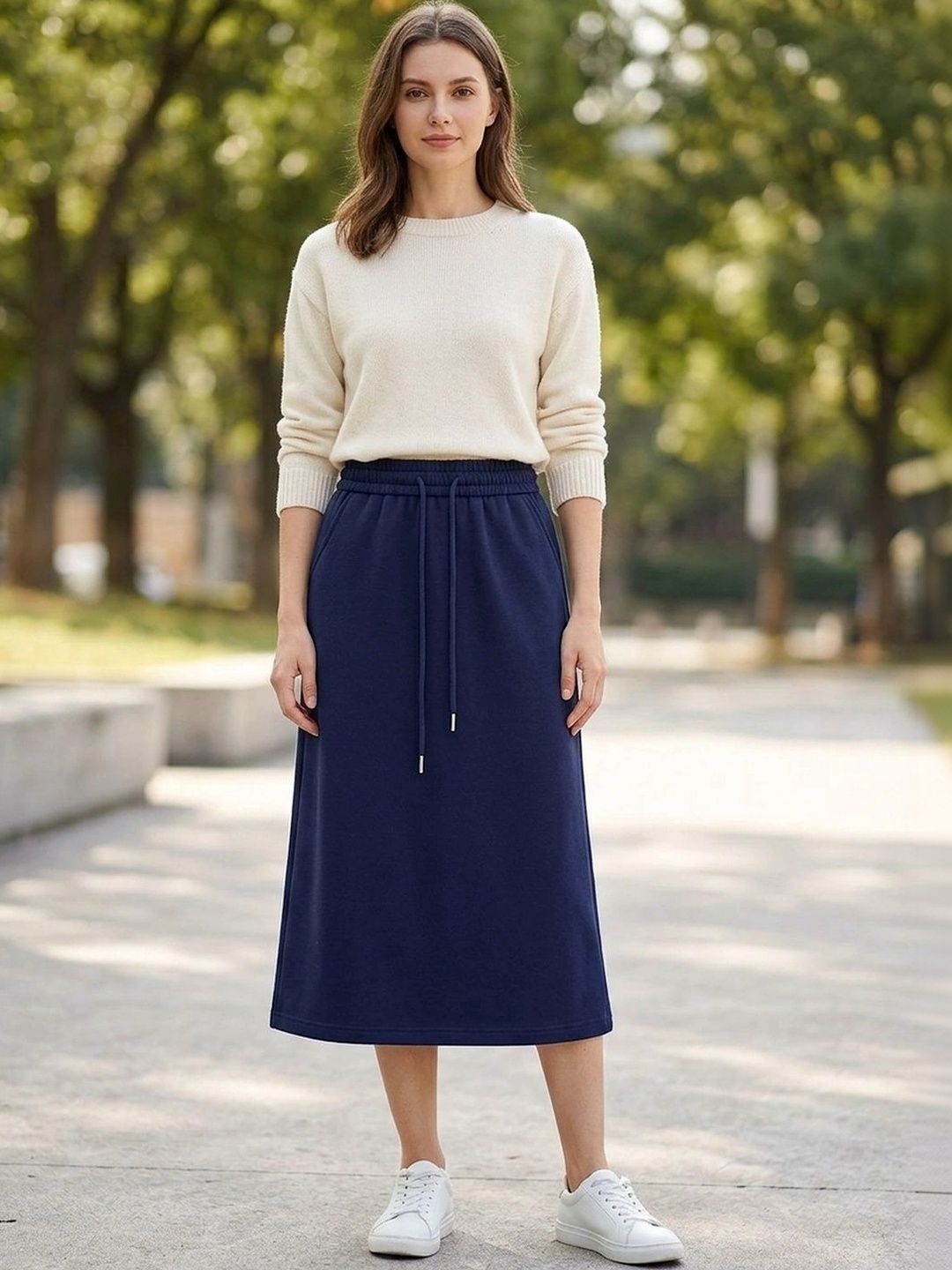Suo Women Midi A-Line Skirt-picture-19