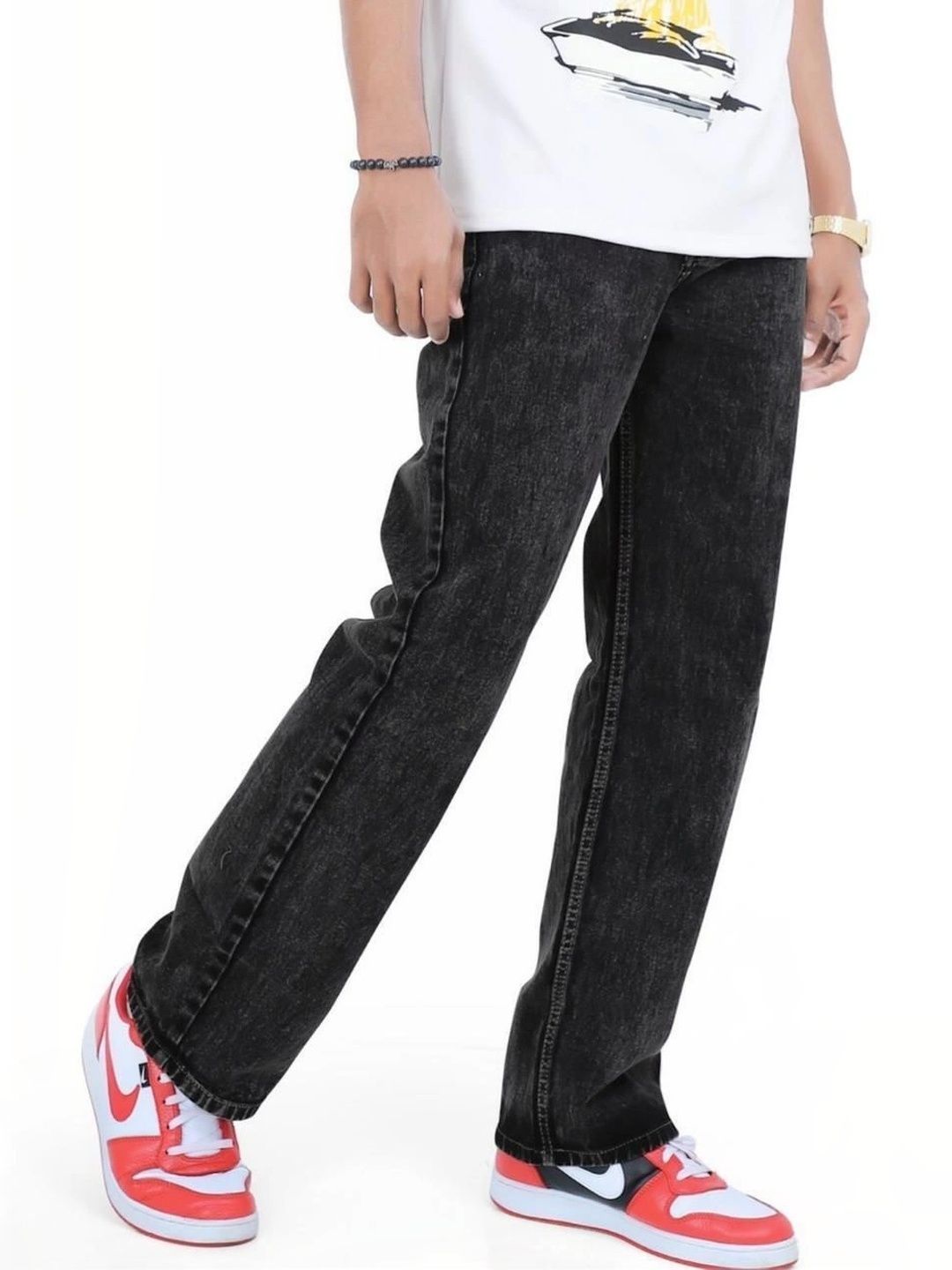FLAYING Men Relaxed Fit Mid-Rise Jeans-picture-26