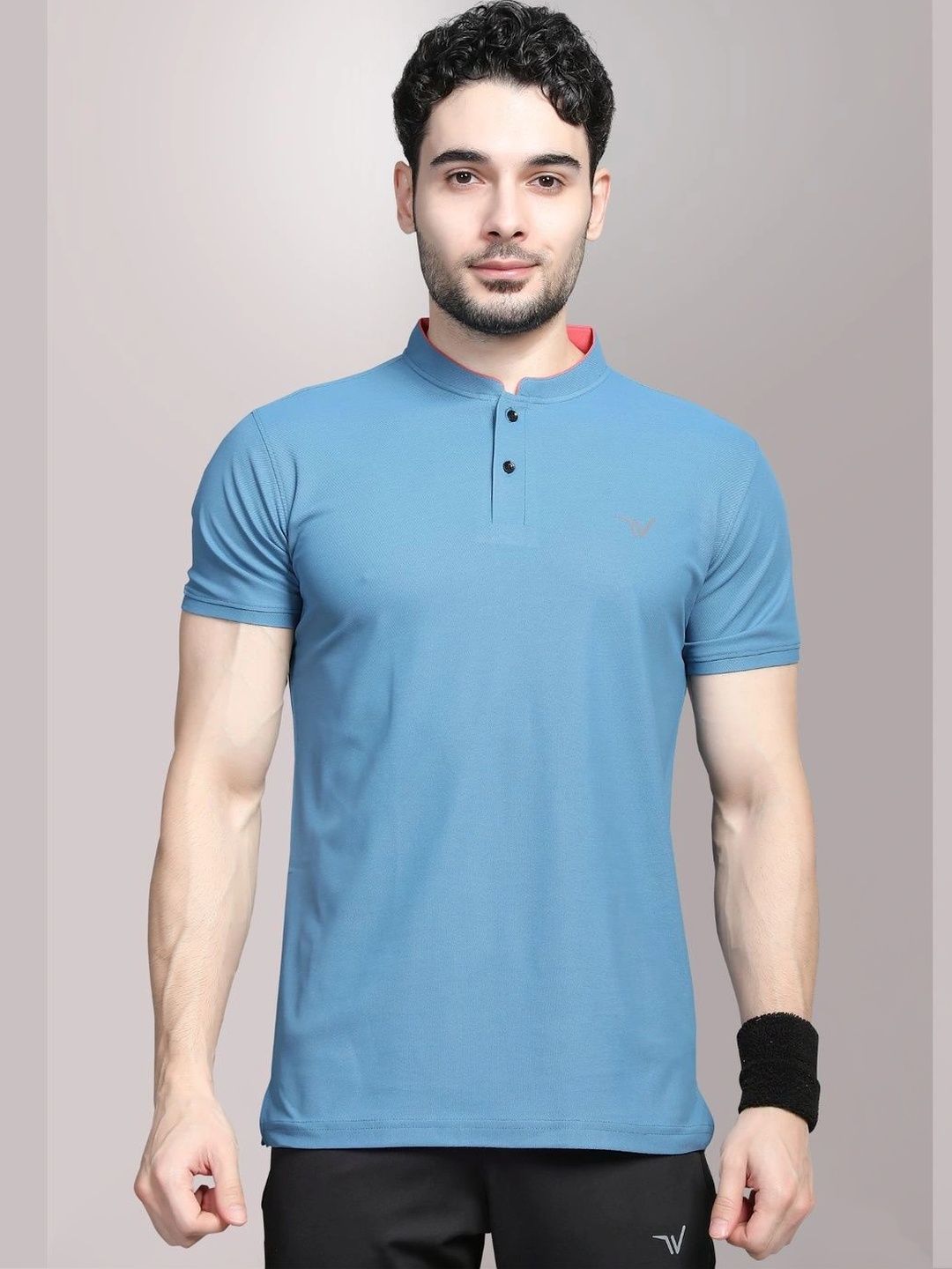 WEWOK Men Mandarin Collar Fusion T-shirt-picture-53