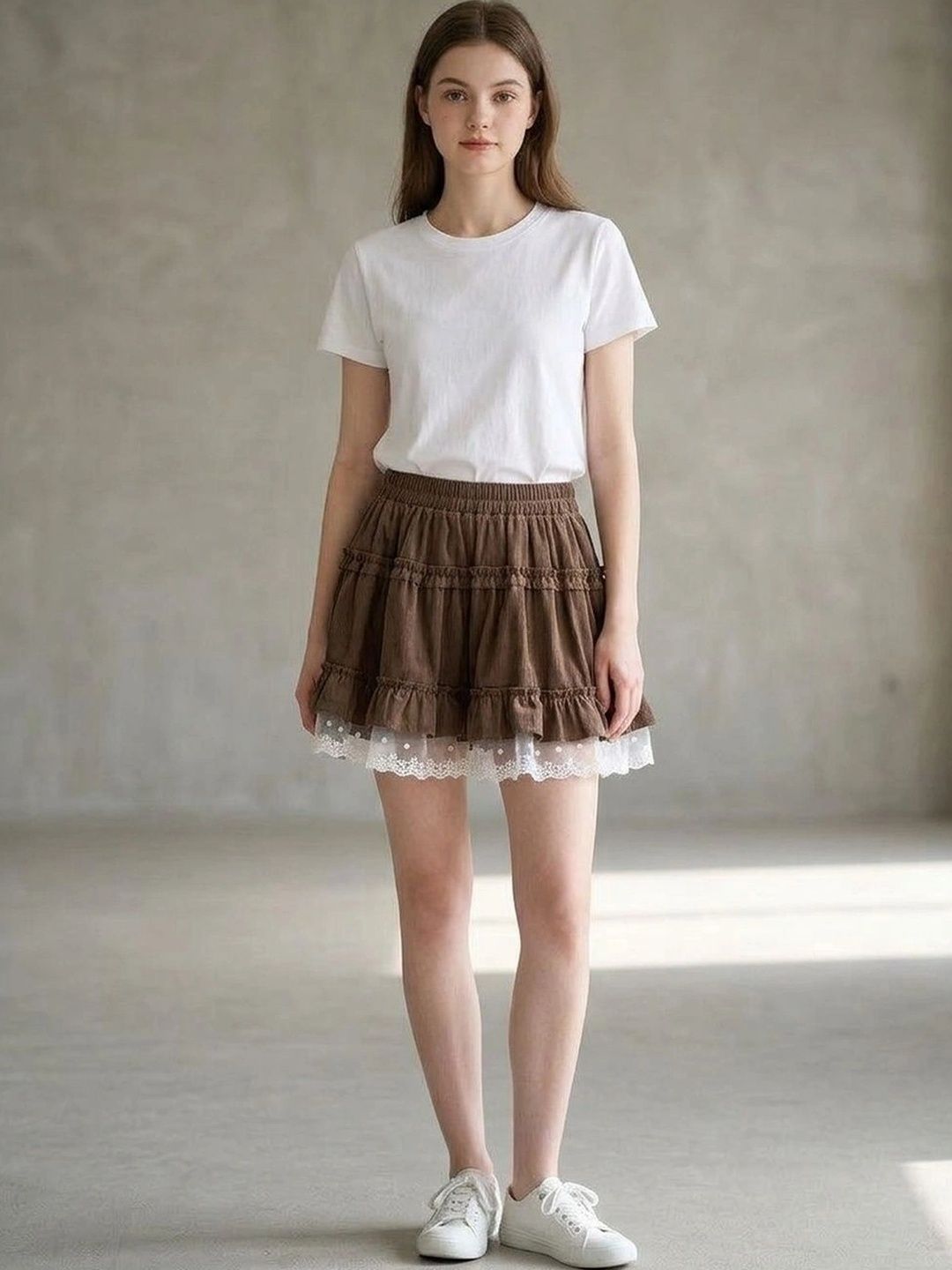 Suo Women Tiered Mini Flared Skirt-picture-13