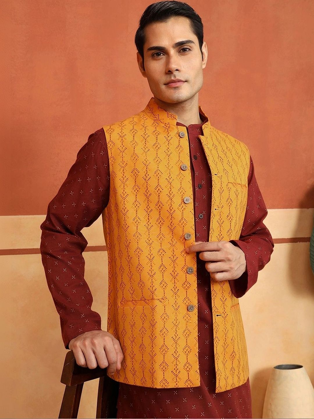 Fabindia Printed Cotton Woven Nehru Jackets-picture-39