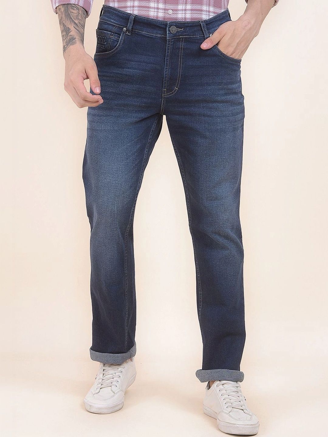 Cantabil Men Straight Fit Mid-Rise Stretchable Jeans-picture-14