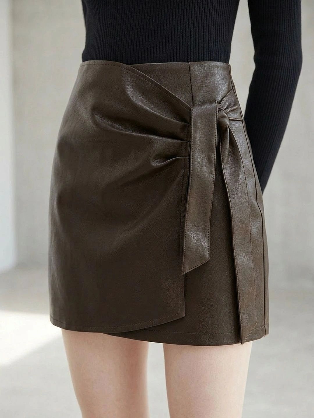 Suo Women Mini Wrap Skirt-picture-15