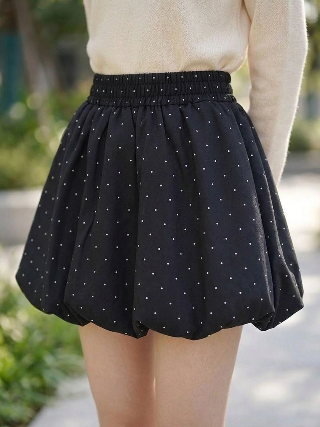 Suo Women Geometric Mini Balloon Skirt-picture-56