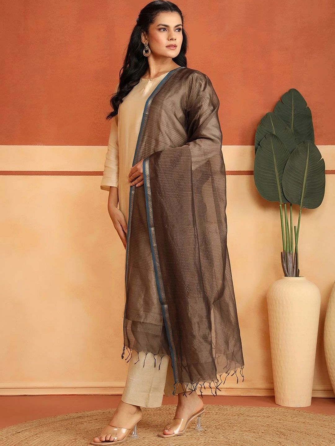 Fabindia Woven Design Cotton Silk Blend Dupatta-picture-54