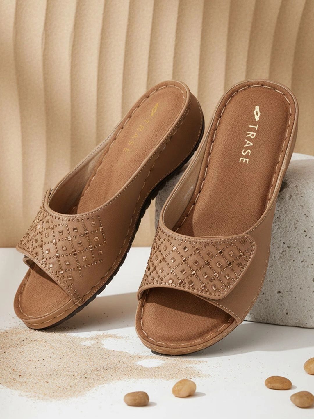 TRASE Embellished Wedge Mules-picture-51