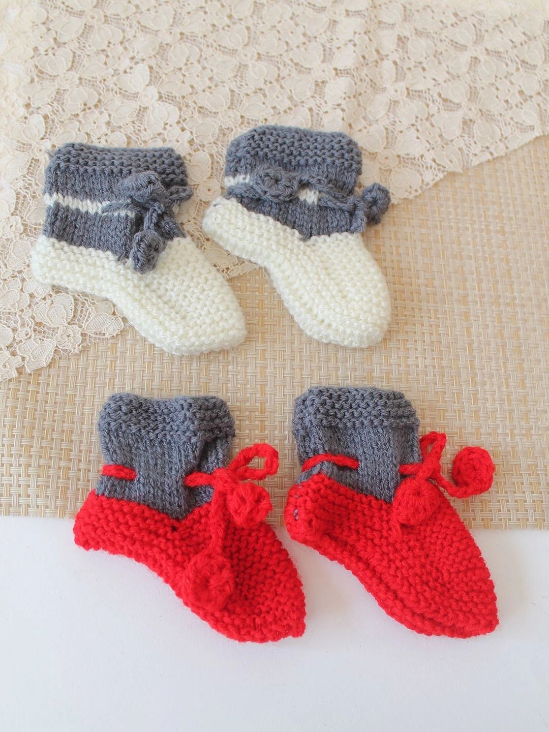 Woonie Unisex Kids Pack of 2 Acrylic Colourblocked Ankle Length Socks-picture-22