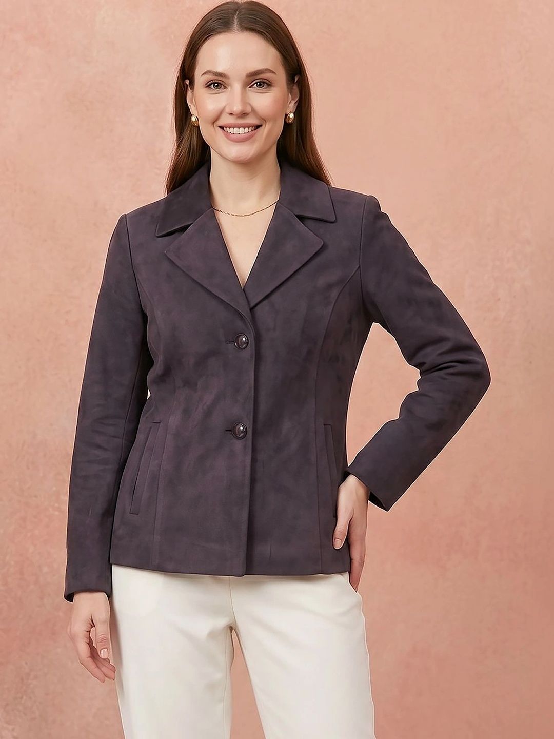 all about you Notched Lapel Single-Breasted Tailored Fit Blazers-picture-22