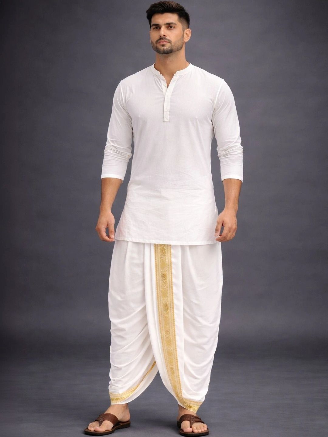 Radhika Handloom Men Embroidered Dhoti Dhotis-picture-46