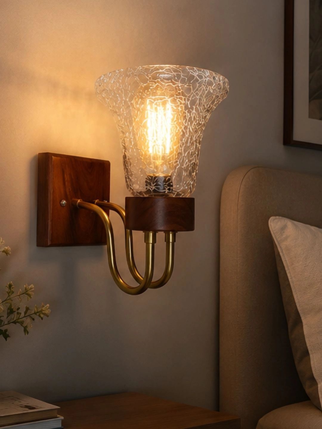 Devansh Transparent Textured Wood Contemporary Wall Lamp-picture-14