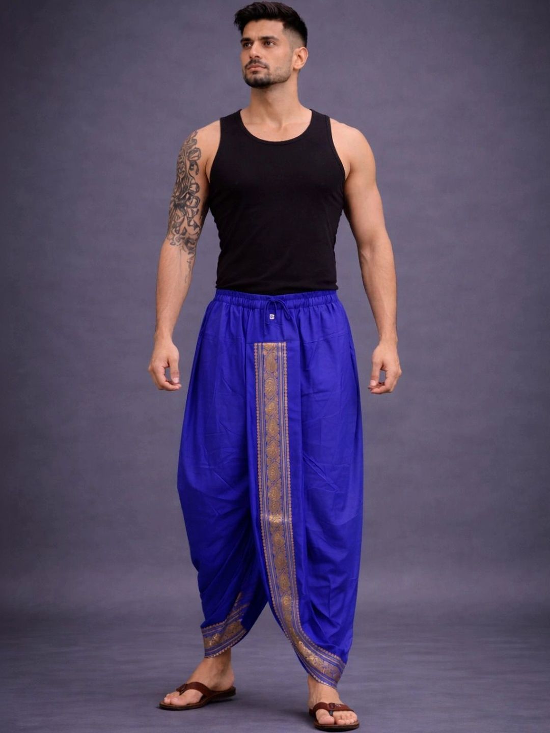 Radhika Handloom Men Embroidered Dhoti Dhotis-picture-17