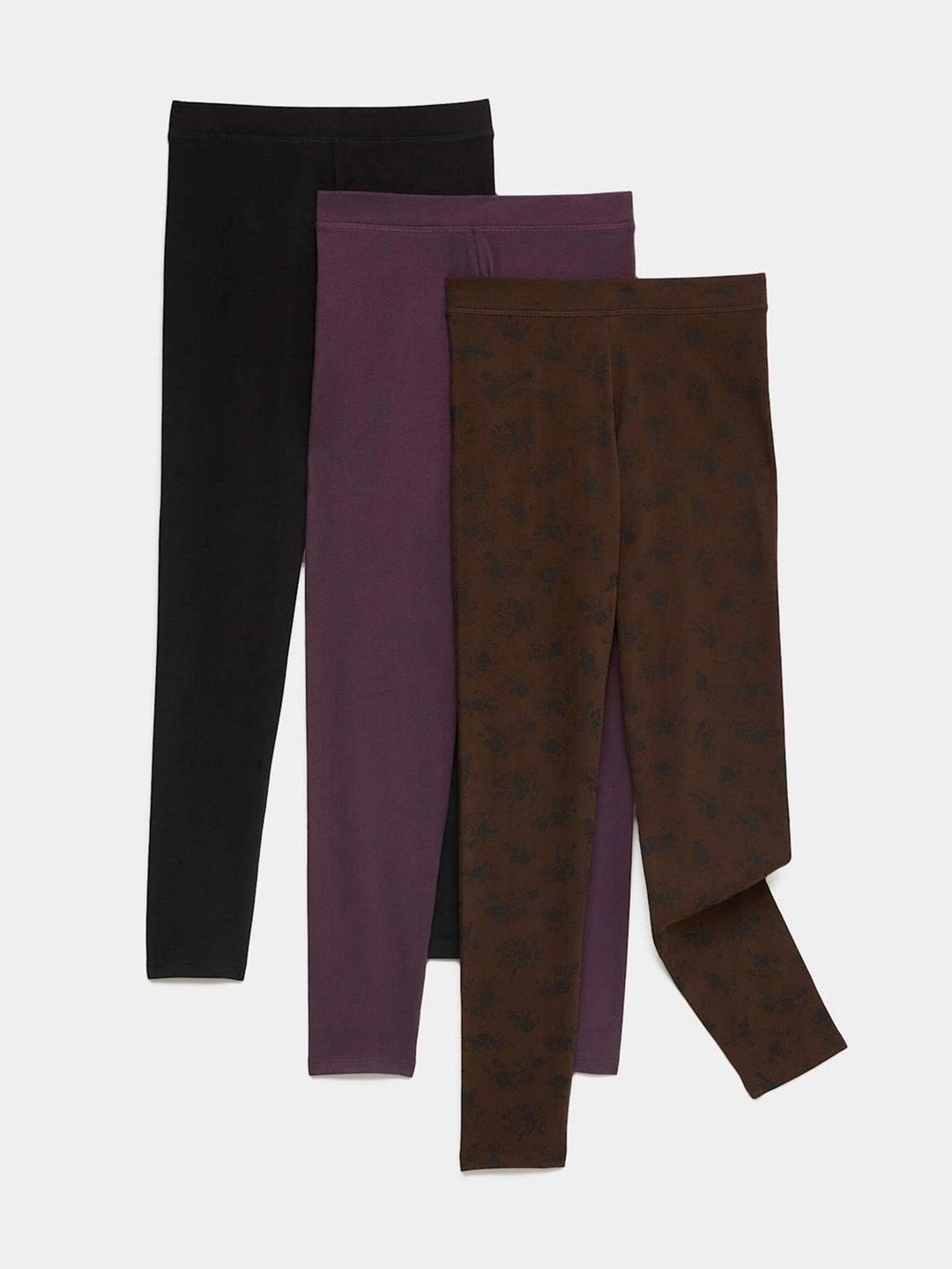 Marks & Spencer 3 Pack Cotton Rich Printed Leggings (6-16 Yrs)-picture-36
