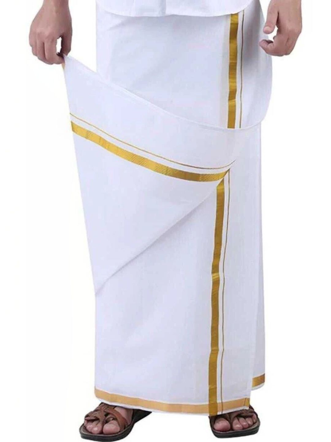 Radhika Handloom Men Striped Cotton Dhoti Dhotis-picture-30