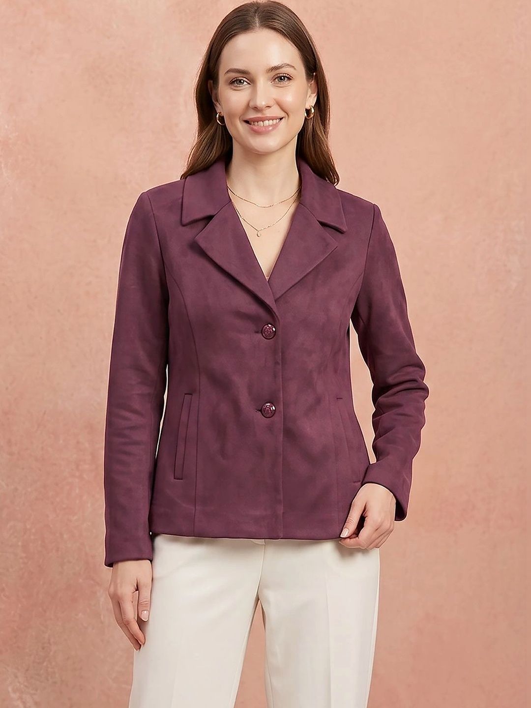 all about you Notched Lapel Single-Breasted Tailored Fit Casual Blazers-picture-27
