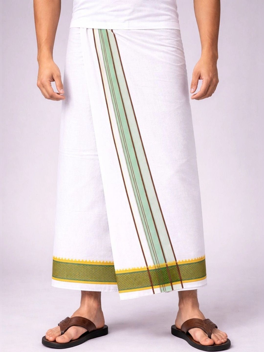 Radhika Handloom Men Striped Cotton Dhoti Dhotis-picture-15