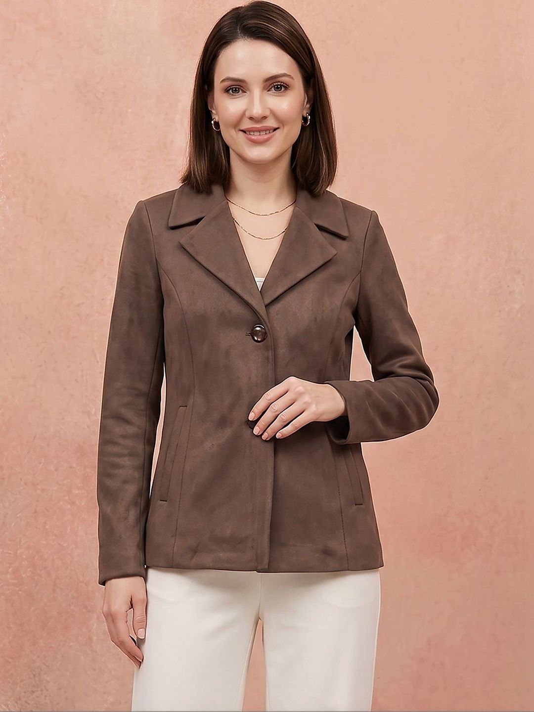 all about you Notched Lapel Single-Breasted Tailored Fit Casual Blazers-picture-15