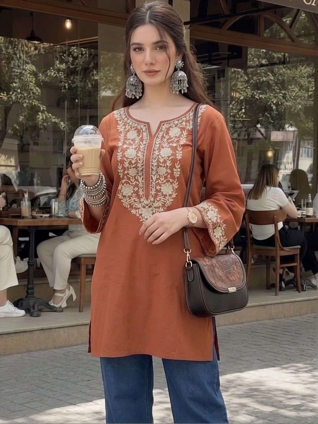 Aaghnya Ethnic Motifs Embroidered Kurti-image-36