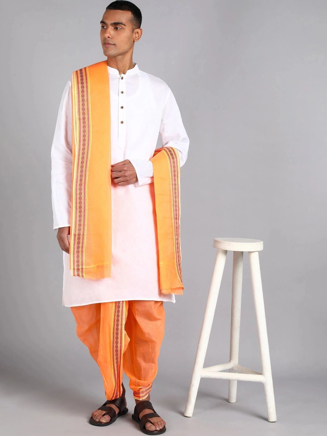 Radhika Handloom Men Striped Cotton Dhoti Dhotis-picture-38