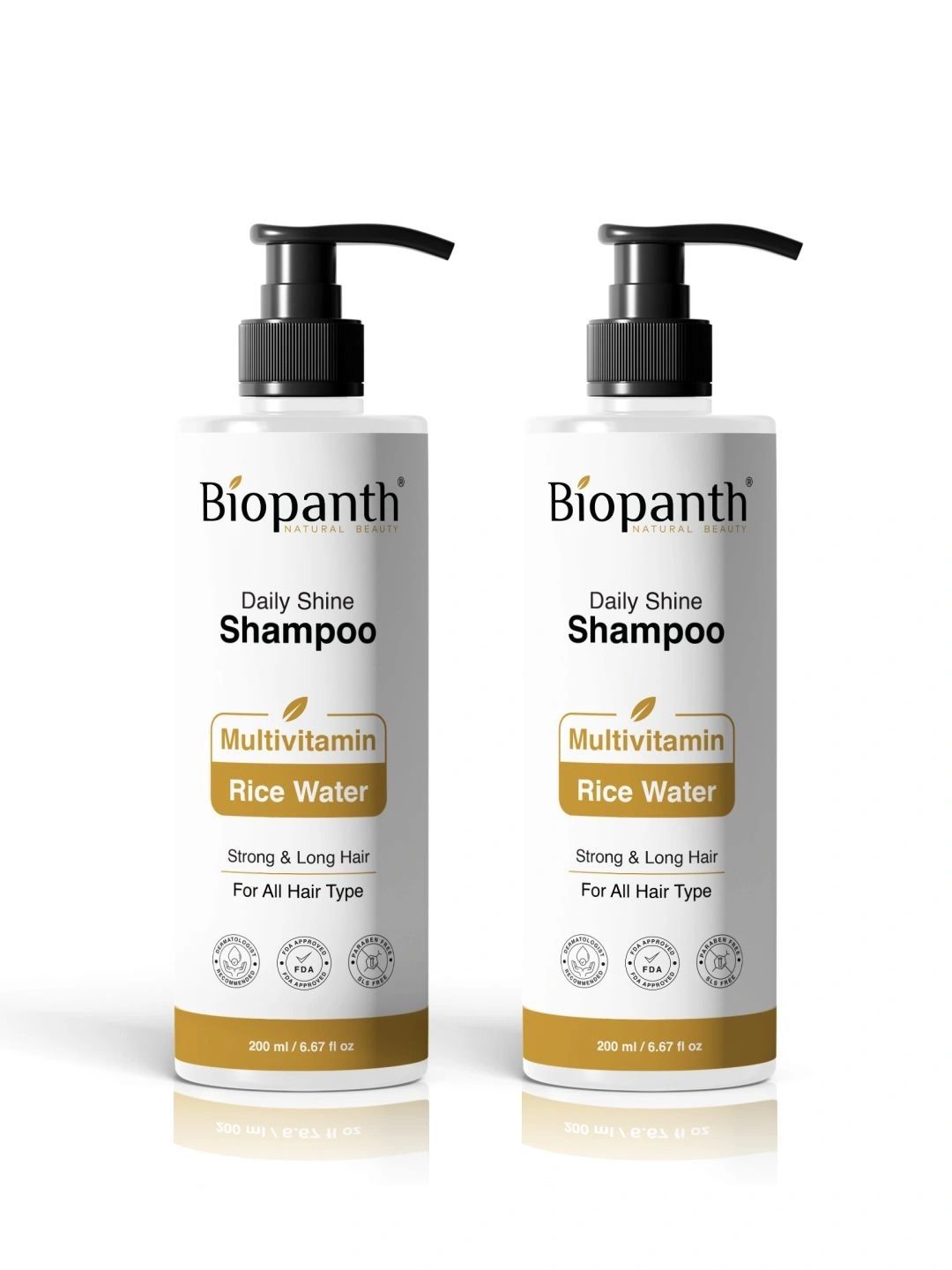 BIOPANTH Set Of 2 Daily Shine Shampoo With Multivitamin & Rice Water - 200 ml Each-picture-2