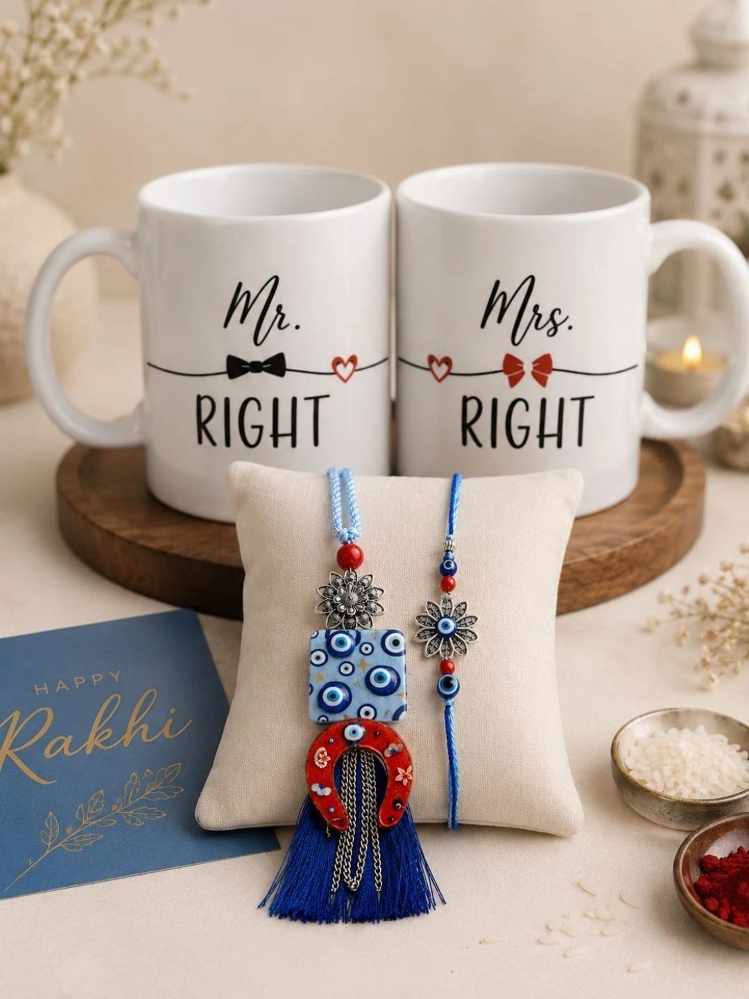 VIRAASI Evil Eye Bhaiya Bhabhi Rakhi with Matching Mug-picture-28