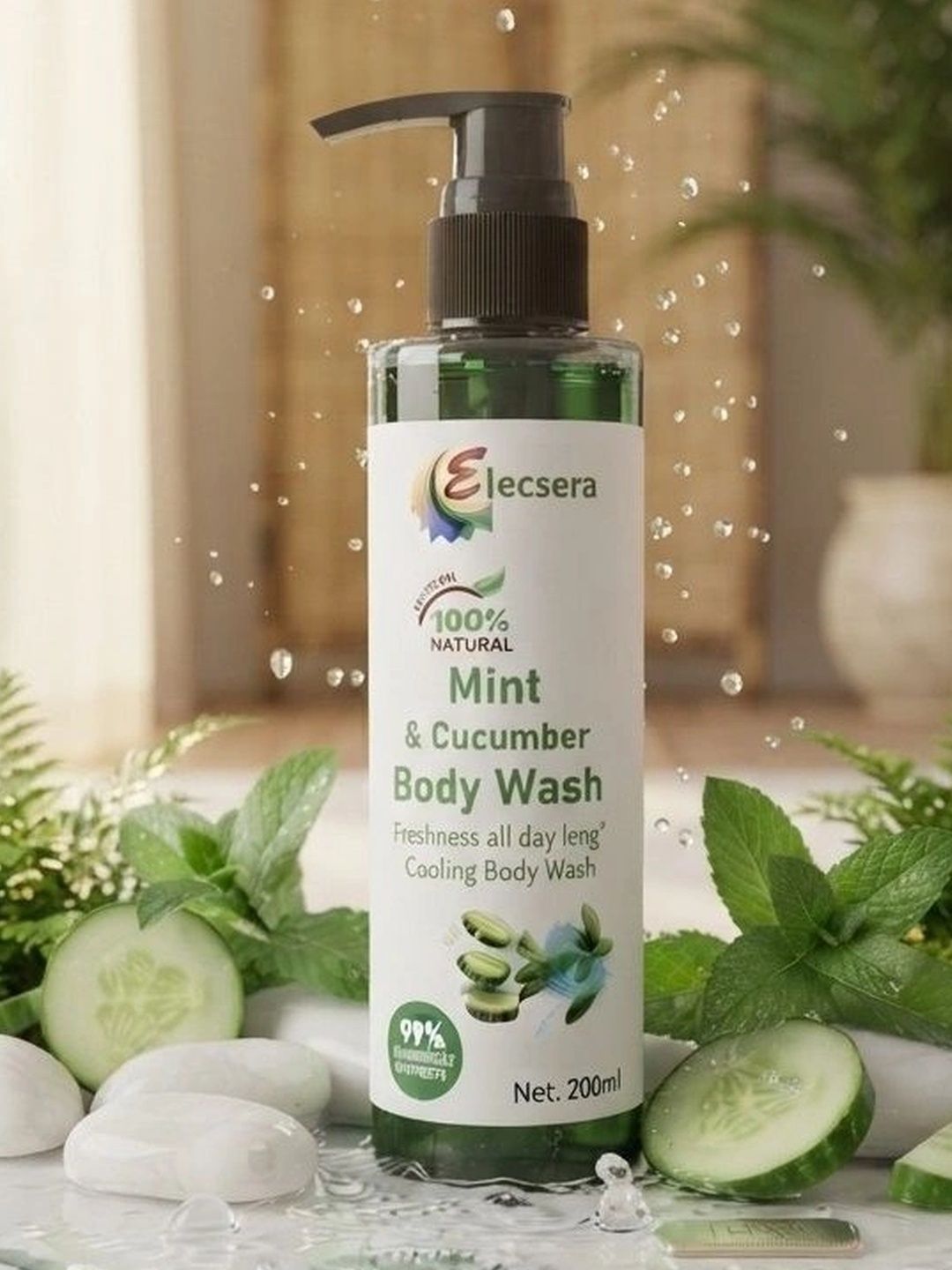 Elecsera Mint & Cucumber Smoothing & Refreshing Shower Gel - 200 ml-picture-9