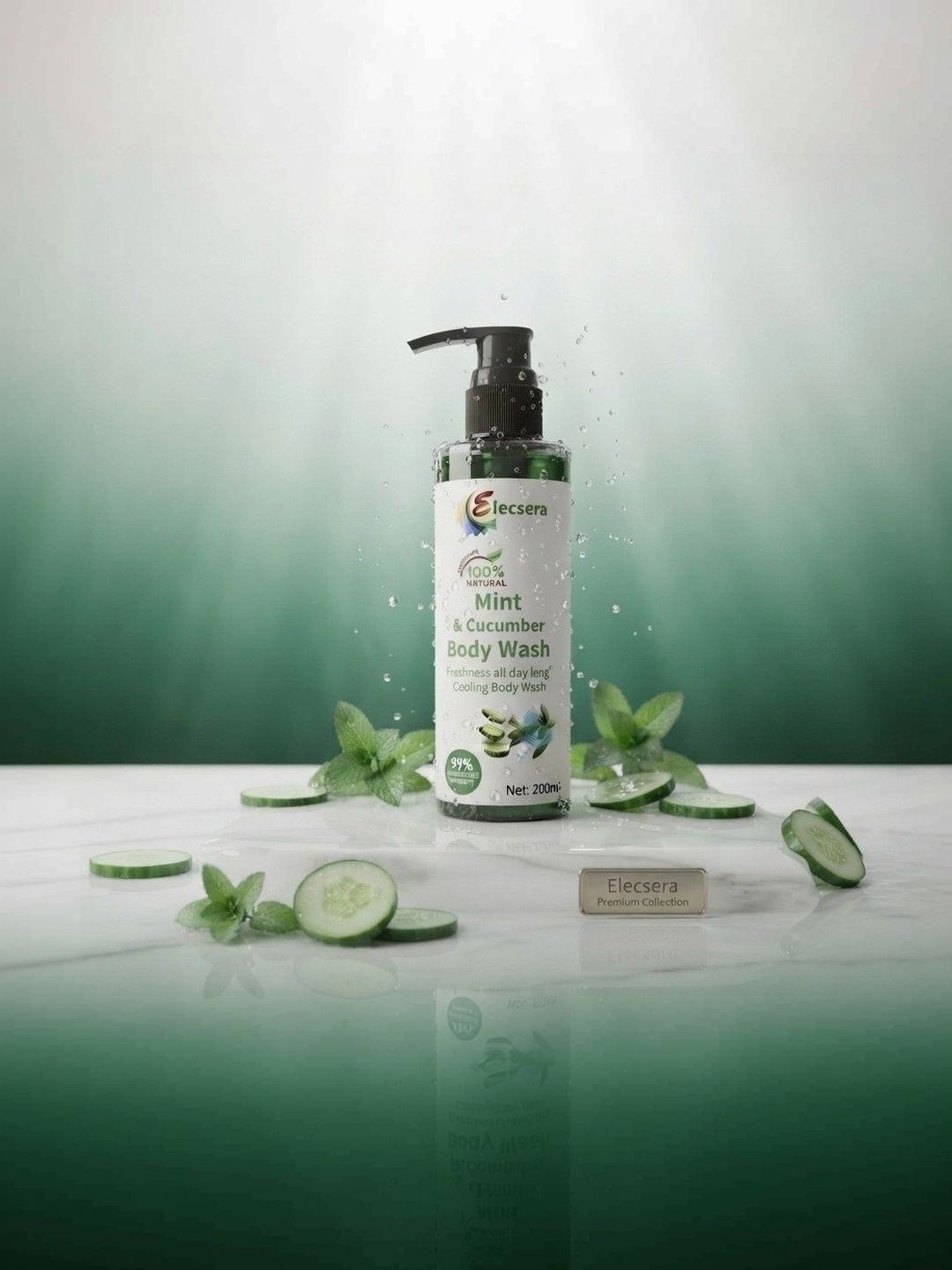 Elecsera Mint & Cucumber Smoothing & Refreshing Shower Gel - 200 ml-image-43