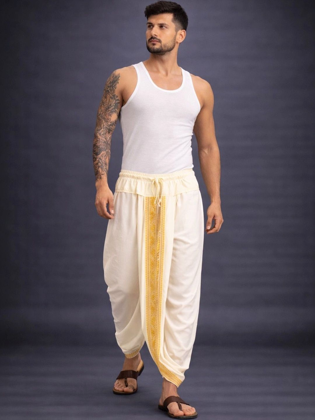 Sac Shree Aparajeet Creations Men Embroidered Dhoti Dhotis-picture-56