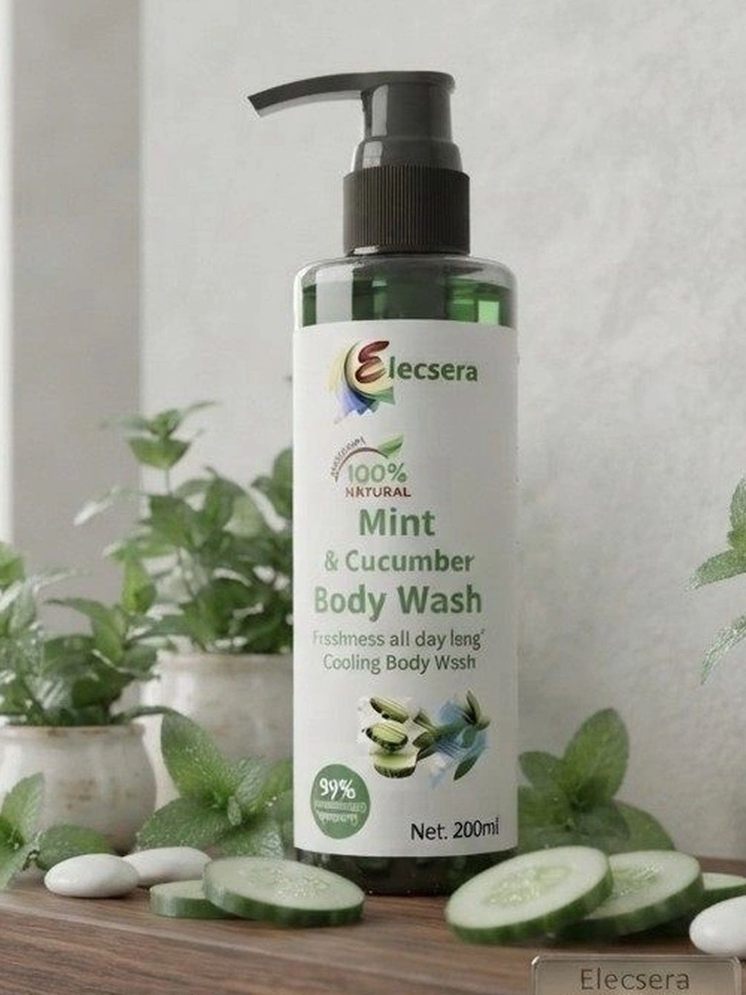 Elecsera Mint & Cucumber Smoothing & Refreshing Shower Gel - 200 ml-picture-7