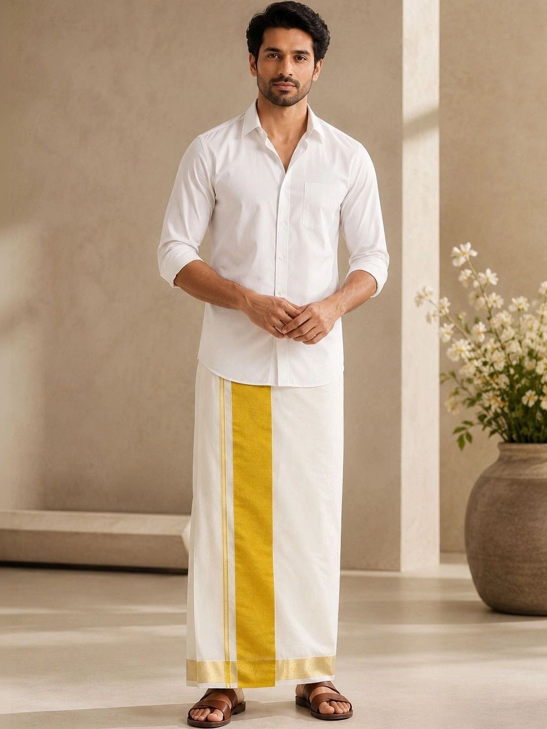 Sac Shree Aparajeet Creations Men Striped Cotton Dhoti Dhotis-picture-29