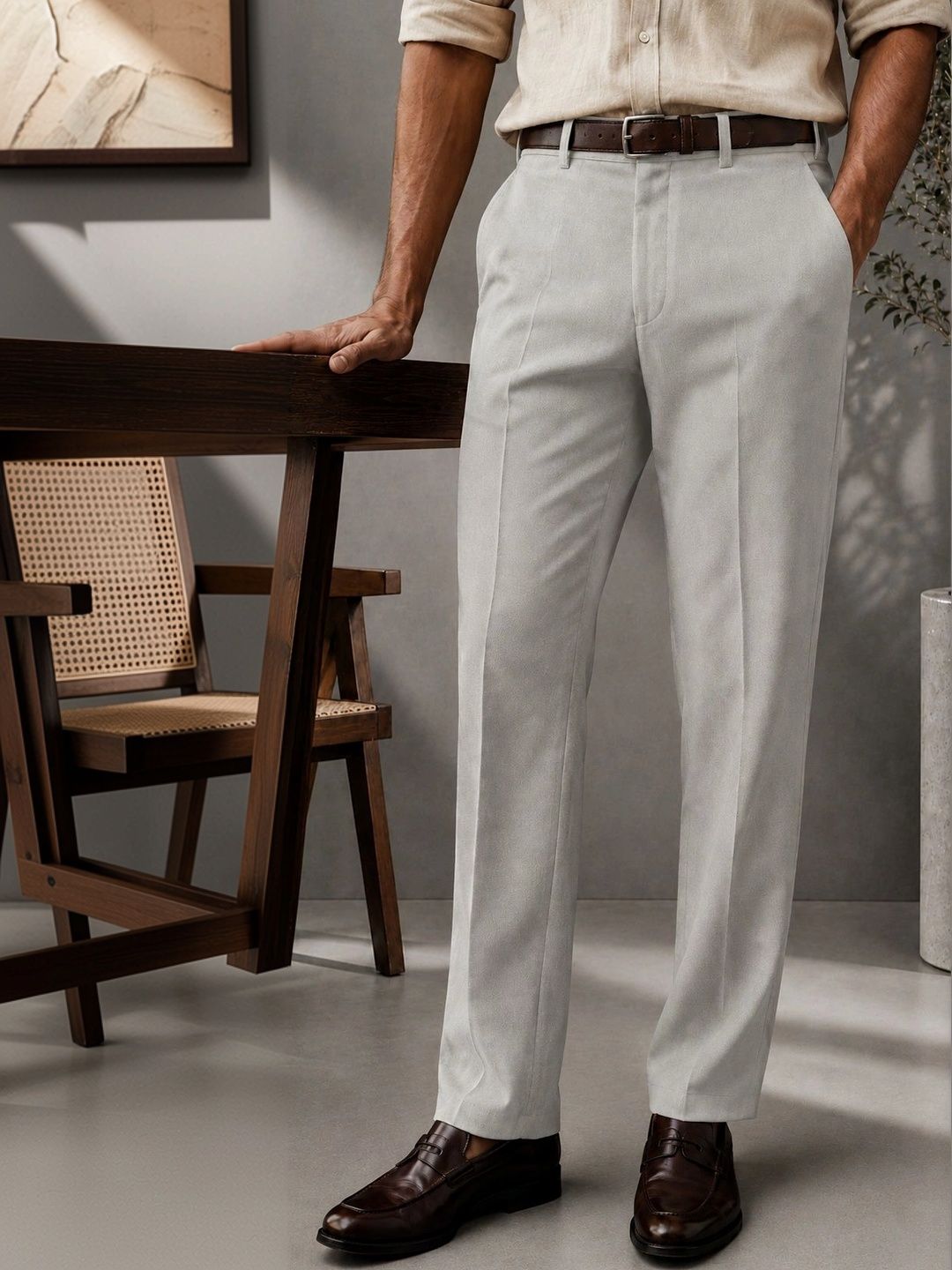 Metronaut Men Easy Wash Trousers-image-22