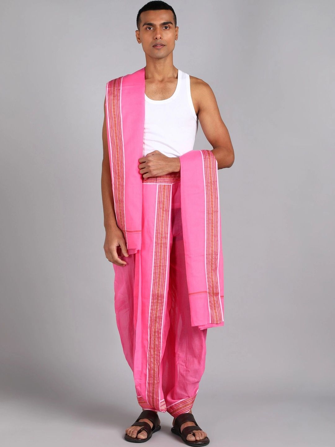 Radhika Handloom Men Striped Cotton Dhoti Dhotis-picture-38