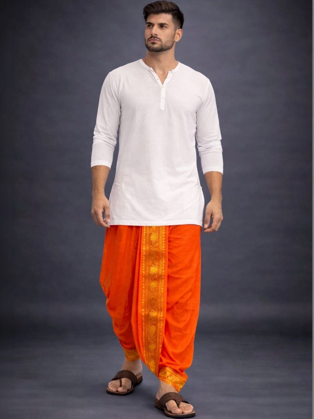 Radhika Handloom Men Embroidered Dhoti Dhotis-picture-20