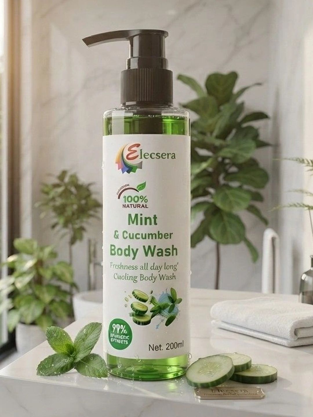 Elecsera Mint & Cucumber Smoothing & Refreshing Shower Gel - 200 ml-image-42