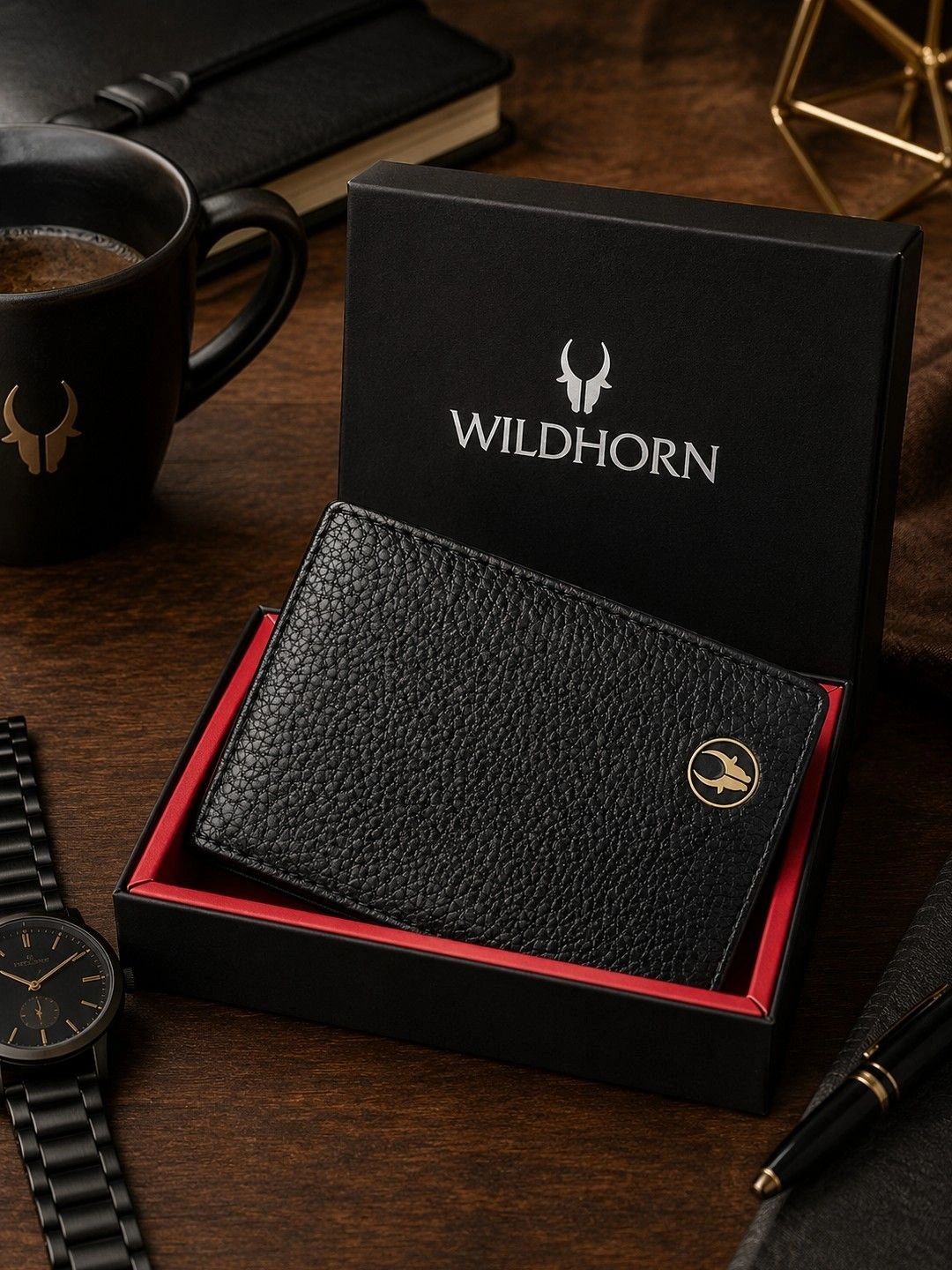 WildHorn Men Textured Leather Two Fold Wallet-picture-25