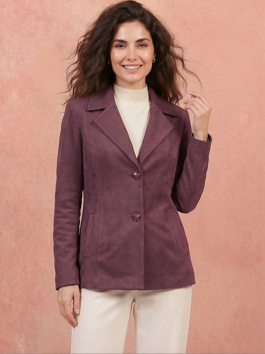 all about you Notched Lapel Single-Breasted Tailored Fit Blazers-picture-30