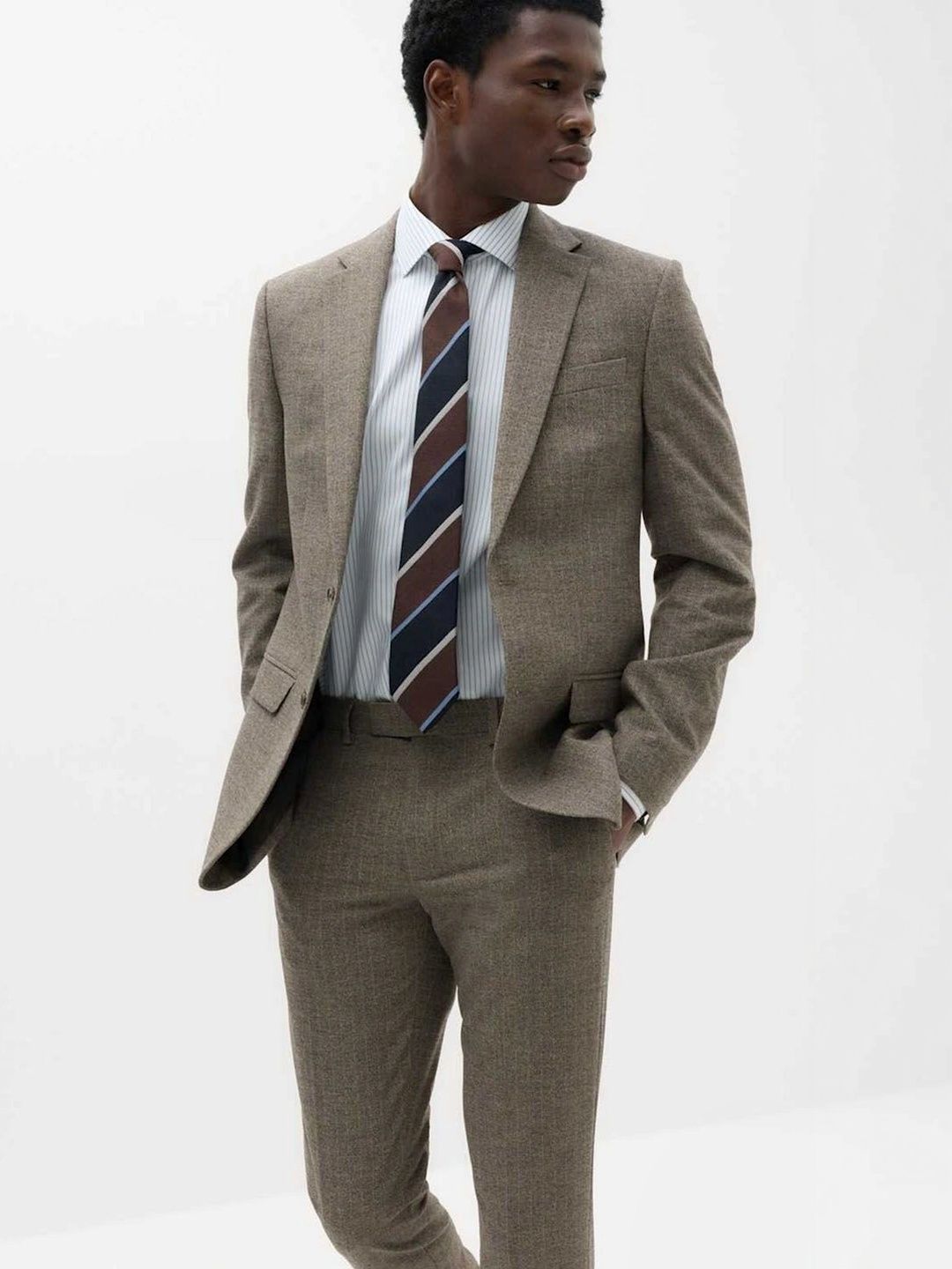 Marks & Spencer Slim Fit Striped Stretch Suit Blazer-picture-18