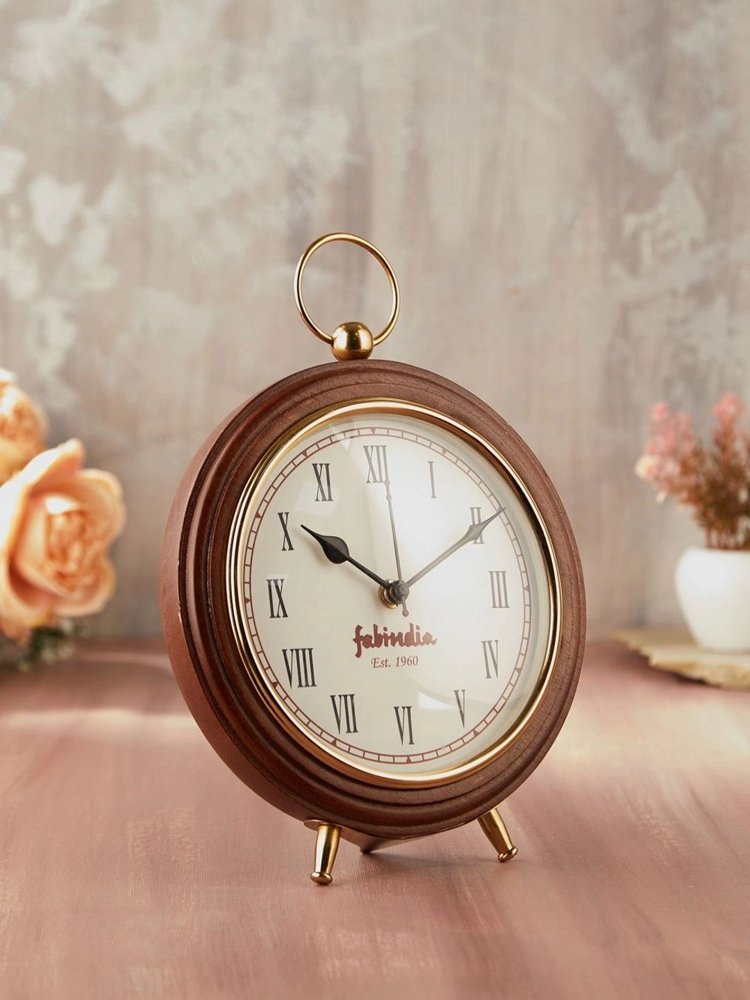 Fabindia Brown Traditional Table Clock-image-15