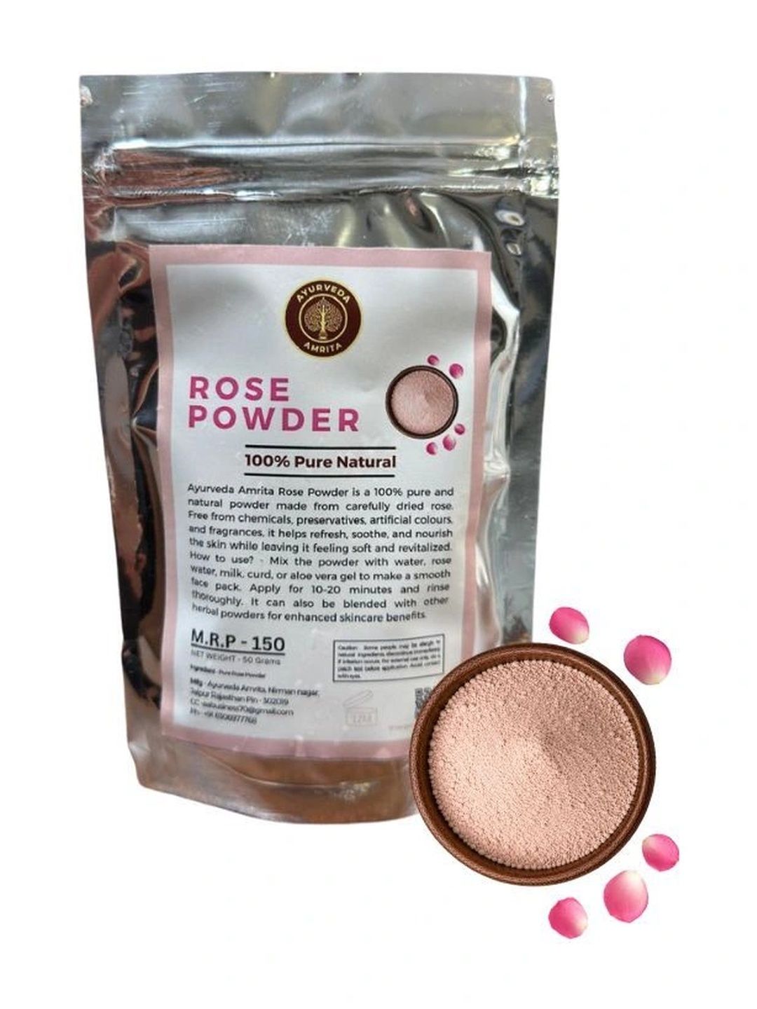 Ayurveda Amrita Rose Powder For Skin & Hair - 50 g-picture-10